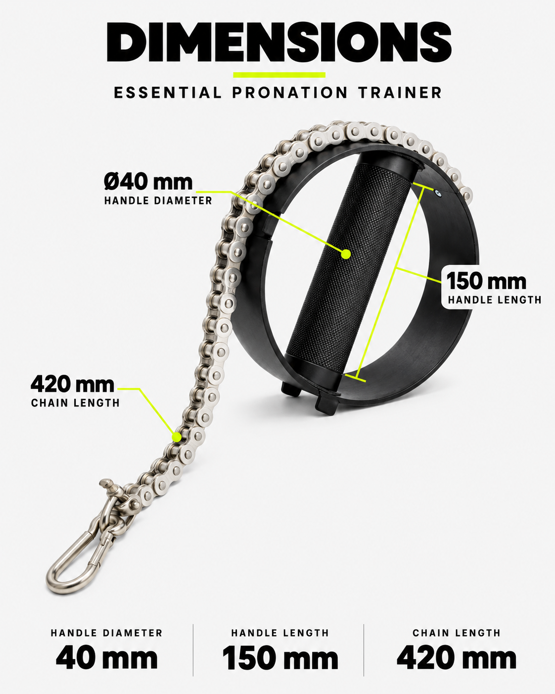 Essential Pronation Trainer DImensions