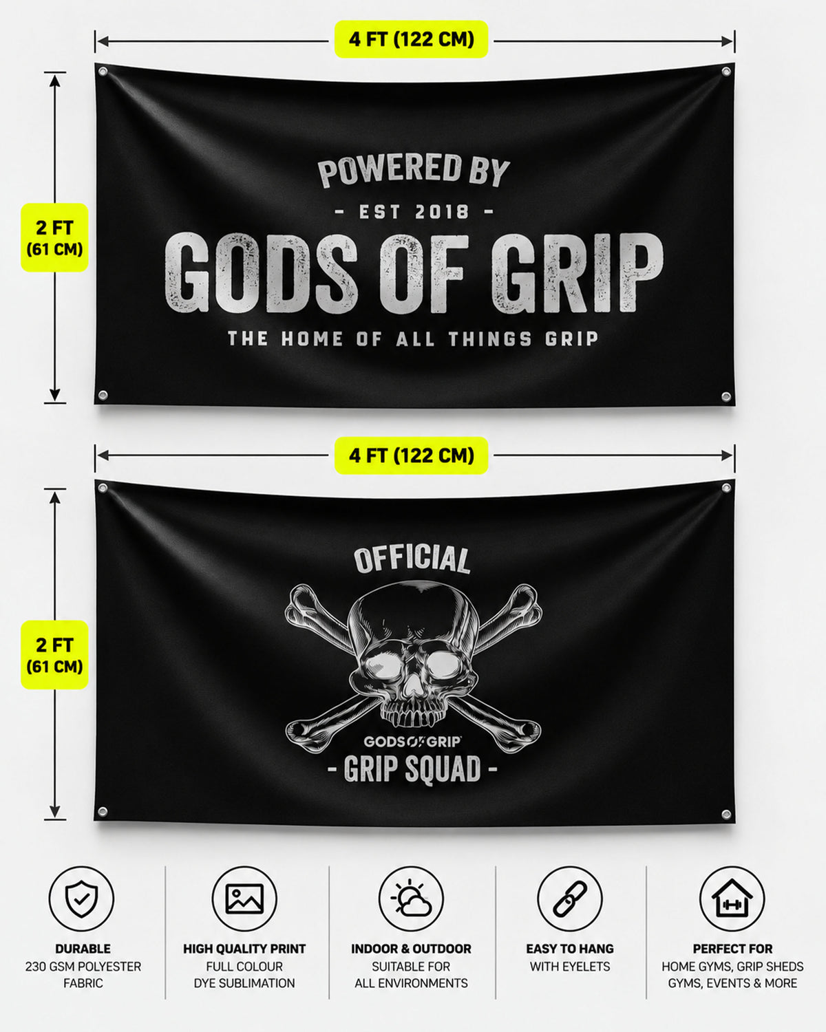 Gods Of Grip Banners Information And Size
