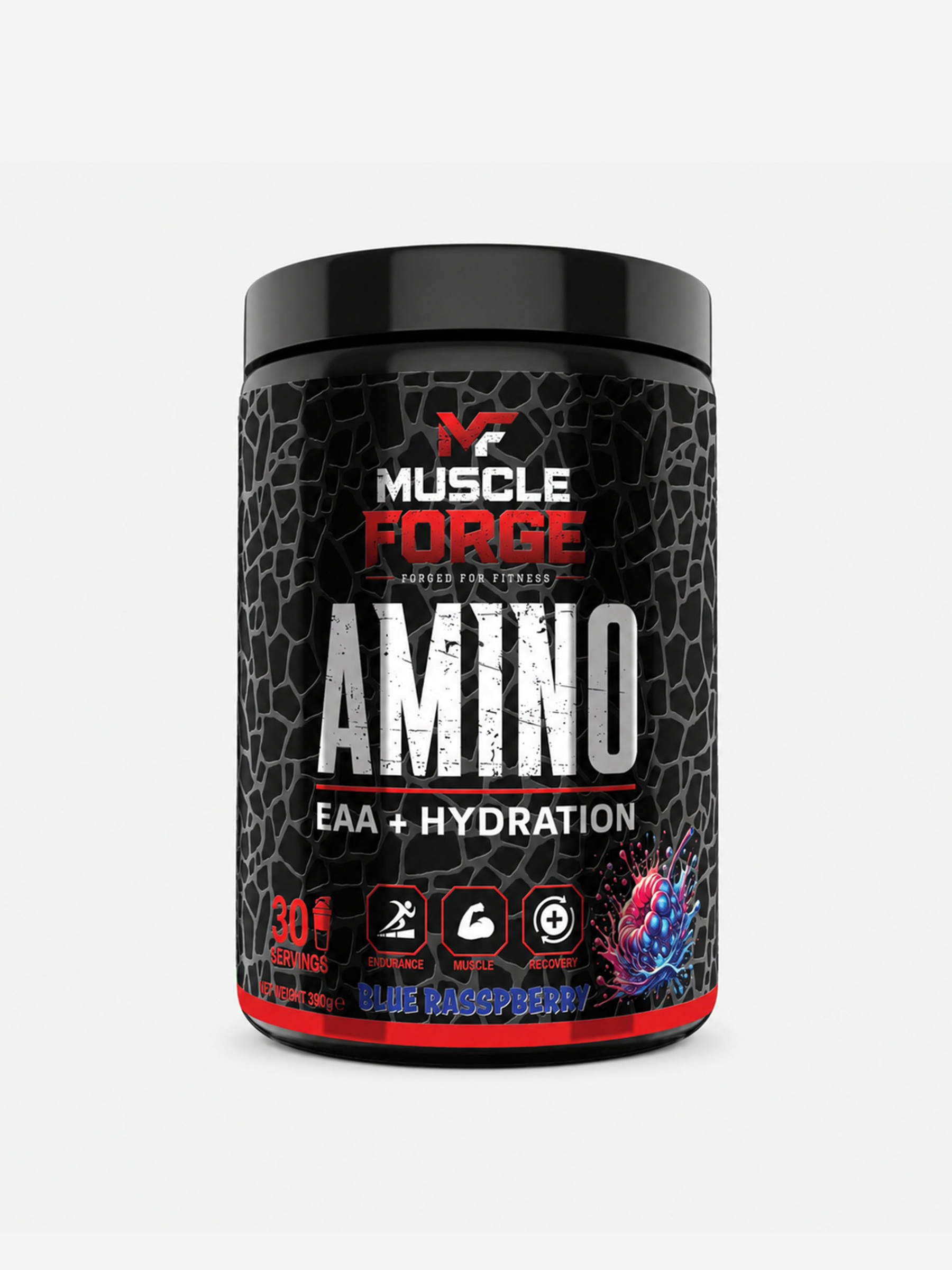 muscle forge eaa hydration blue raspberry flavour