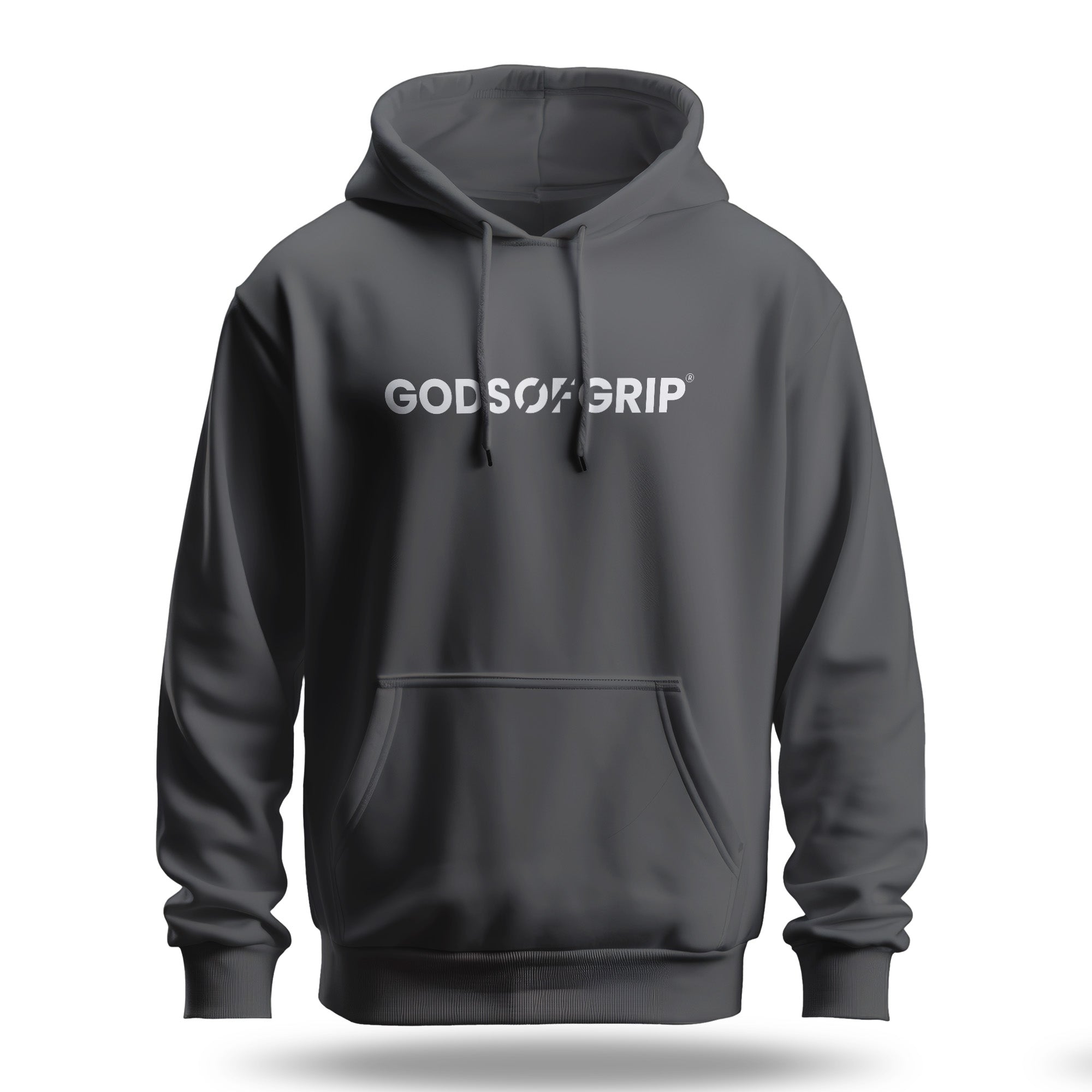 Gods Of Grip Charcoal Hoodie Front