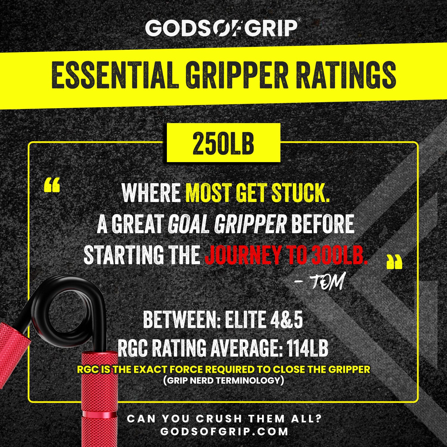 Essential Hand Gripper Rating Chart 250lb