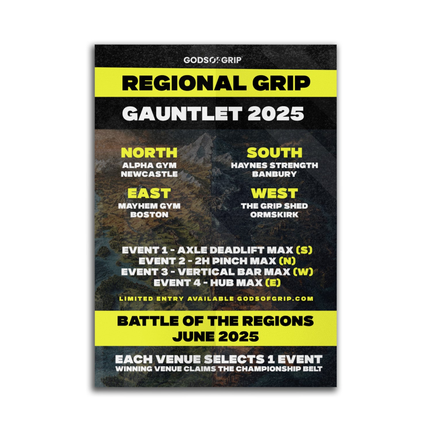 regional grip gauntlet poster