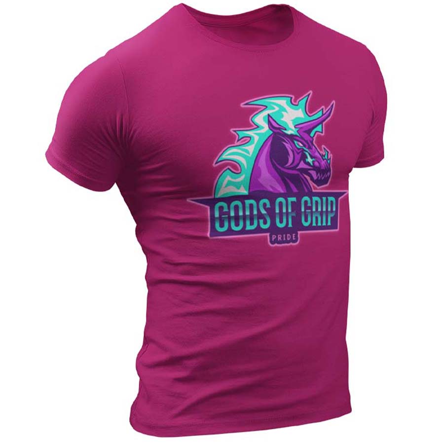Unicorn Pride Gods Of Grip T-Shirt #colour_fuschia